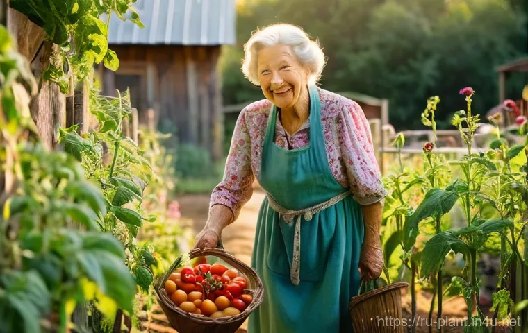 수경재배와 토양재배 차이점 - **A Warm, Nostalgic Summer Garden Harvest**
"A heartwarming, photorealistic scene of an elderly ...
