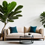 거실에서 키우기 좋은 대형 식물 - **Prompt: Majestic Ficus Lyrata in a Modern Living Room**
A wide-angle, highly detailed photogra...