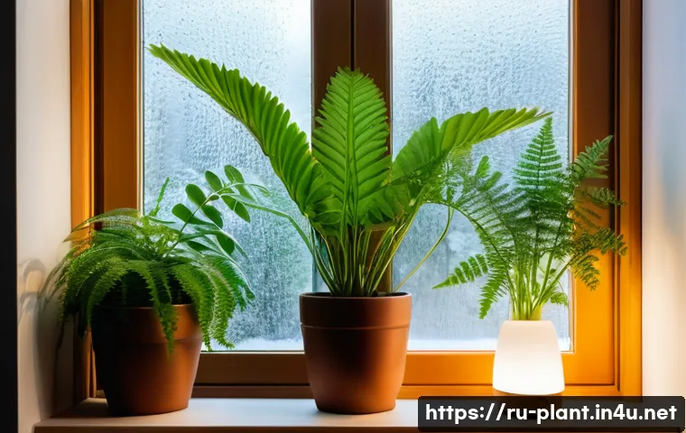 겨울철 반려식물 관리법 - **Prompt 1: Winter Plant Oasis in a Cozy Home**
"A cozy, brightly lit indoor scene in a modern a...